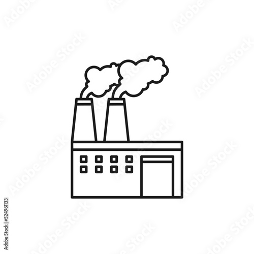 Pollution line art icon design template vector illustration