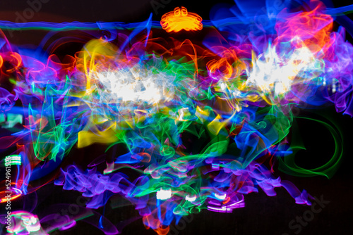Light painting with multiple glow sticks
