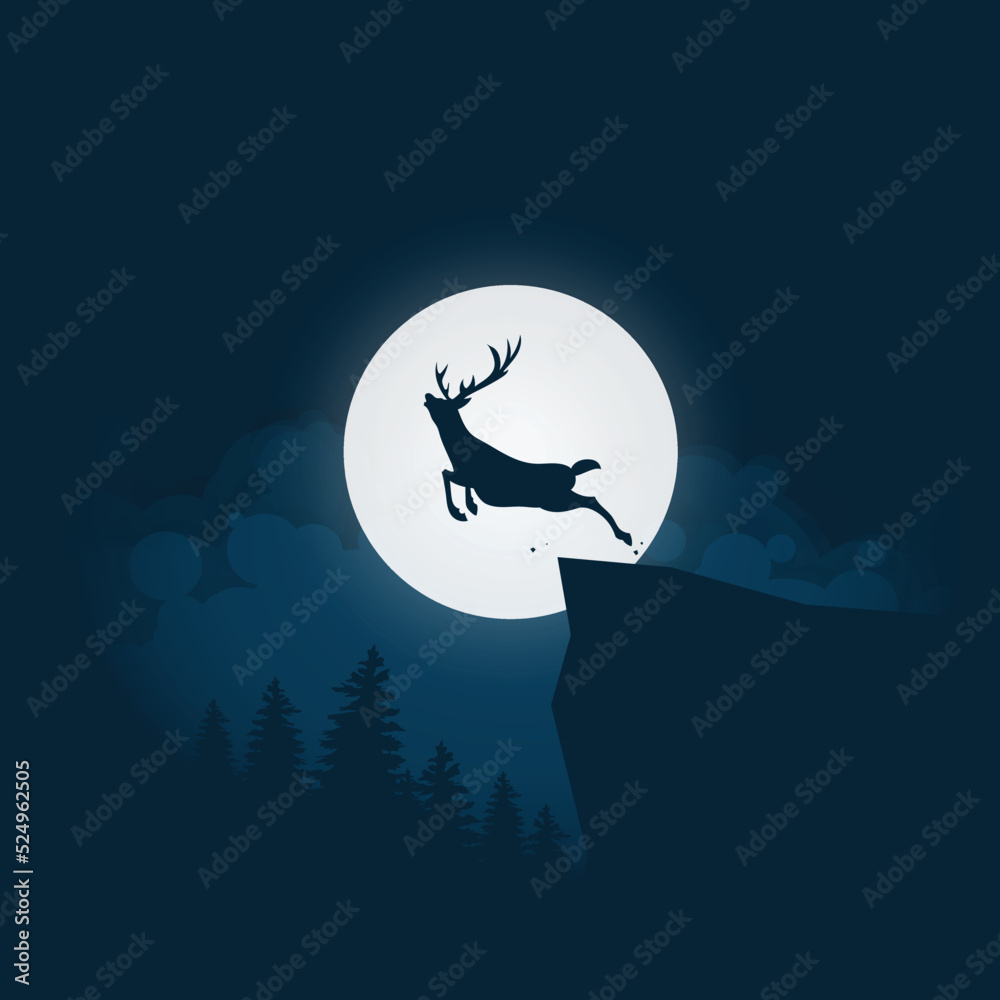 animal silhouette, deer, wolf