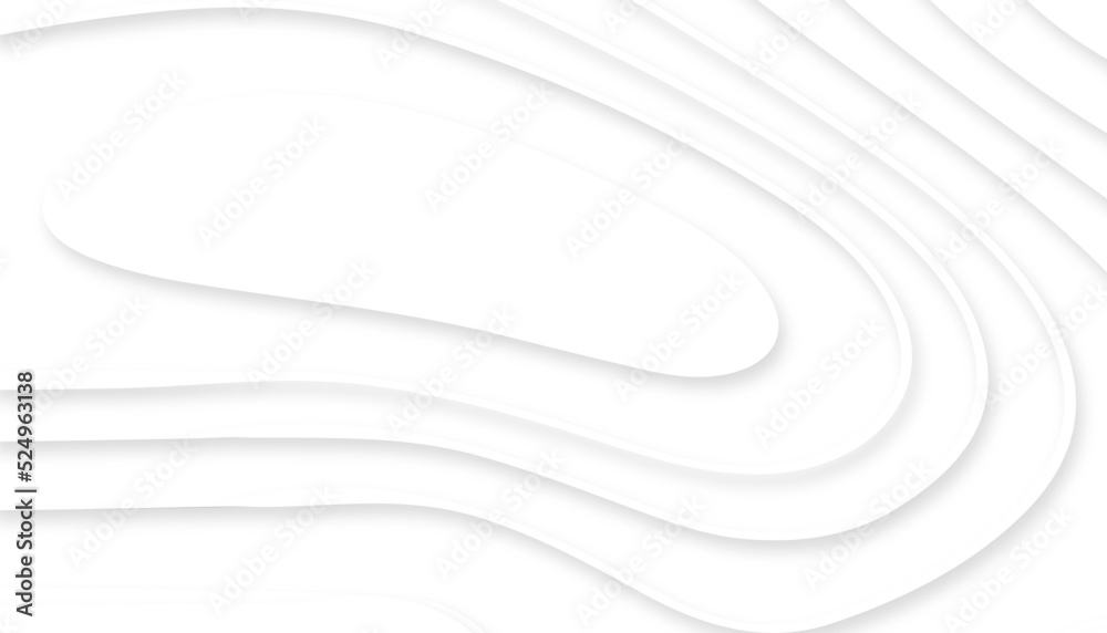 White paper cut white background. Abstract realistic papercut decoration textured with wavy layers and shadow. Topographic contour map abstract tech motion graphic design. White paper cut white background. Abstract realistic papercut decoration textured with wavy layers and shadow. Topographic contour map abstract tech motion graphic design.
