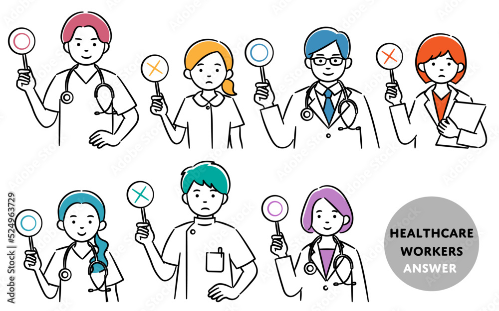 Simple illustration set of medical workers Simple illustration set of medical workers