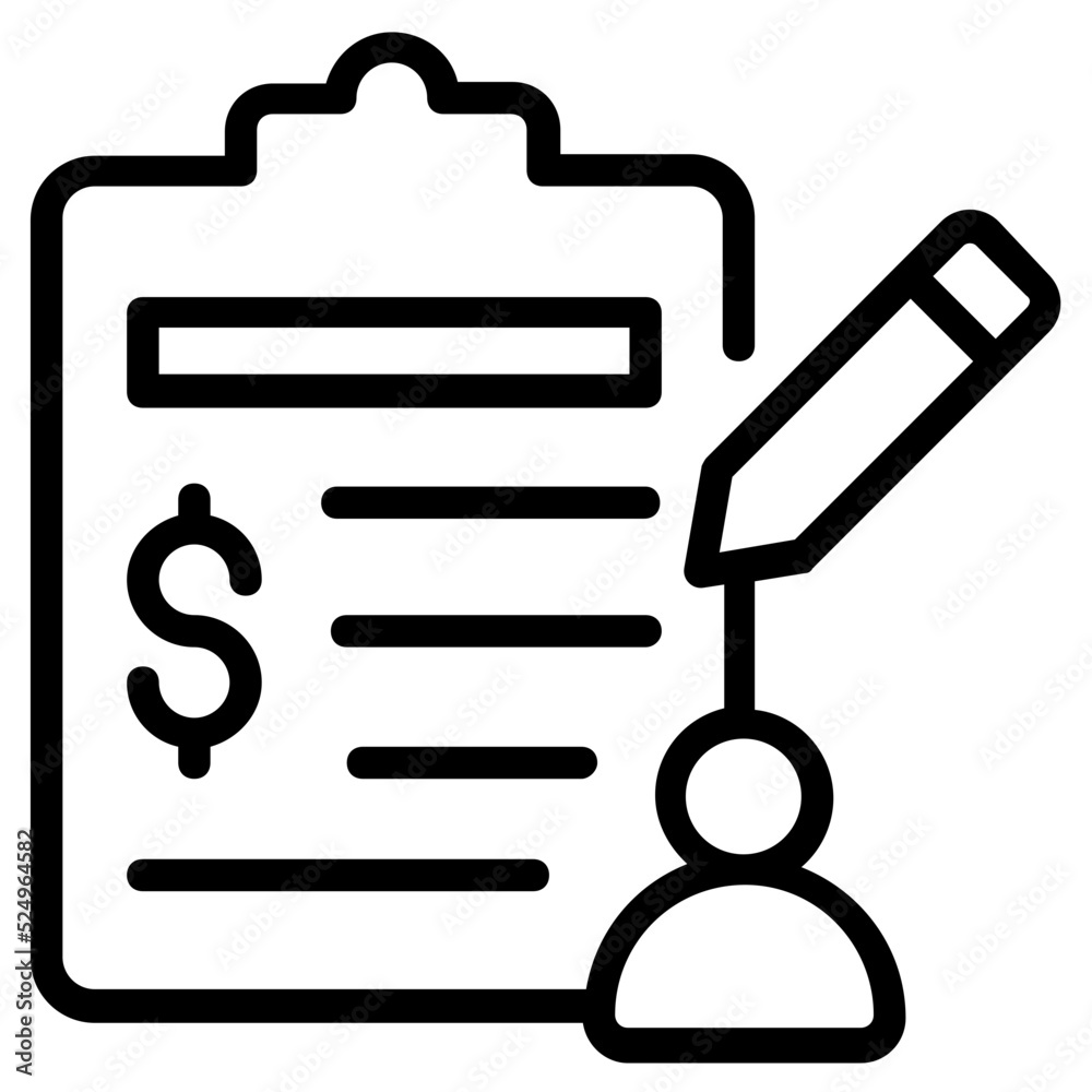Line editable icon of a business report Line editable icon of a business report