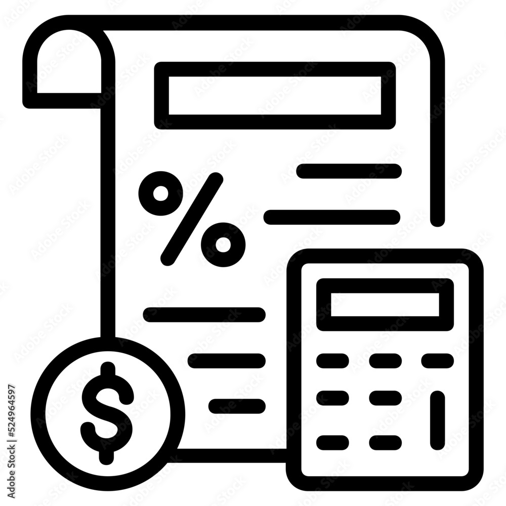 Line editable icon of a business report