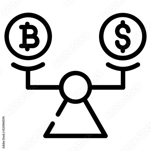 Trendy line icon of an inequity 