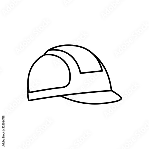 Construction Helmet line art icon design template vector illustration