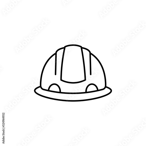 Construction Helmet line art icon design template vector illustration