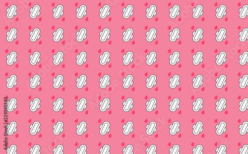 seamless pattern with Feminine pads, menstrual cycle, background