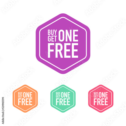 Vector Set of Buy One Get One Free Signs