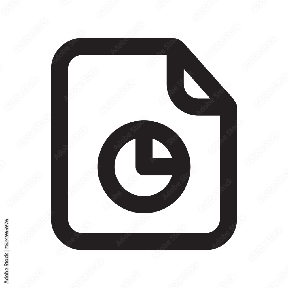 Chart Files Icon with Outline Style Chart Files Icon with Outline Style