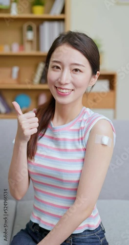 woman has inject vaccine photo