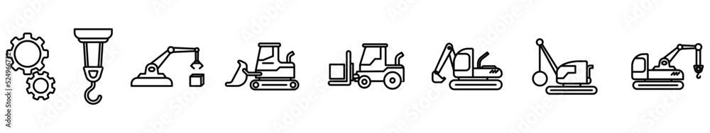 machinery icon set