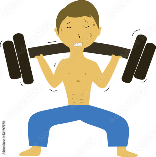 illustration of a man lifting weights