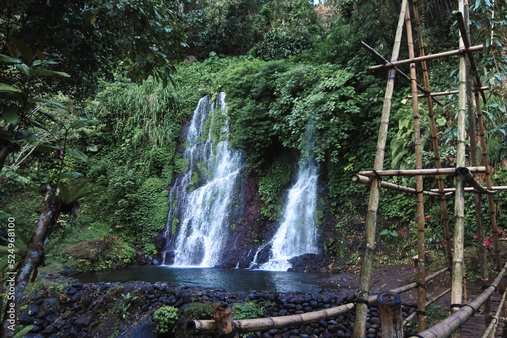 Obraz premium Beautiful View Around Jagir Waterfall in Banyuwangi, East Java, Indonesia.