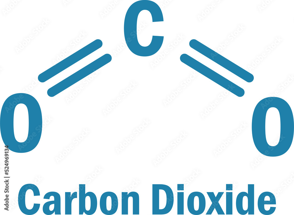 Carbon Dioxide Co2 Skeletal Formula Molecular Structure In Chemistry Stock Illustration Adobe