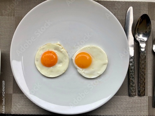 Cook egg sunny side up fried egg side cooked up sunny on a plate twin egg on dish