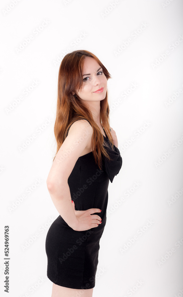 studio portrait of a girl in a black dress studio portrait of a girl in a black dress