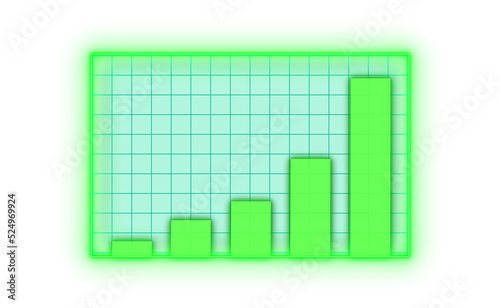 Green graph chart of stock market