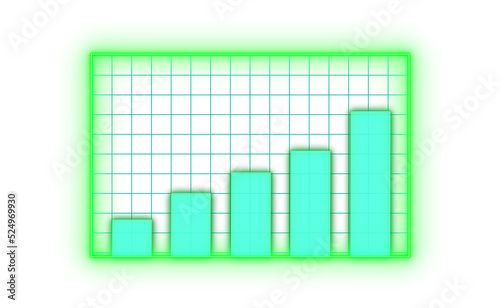 Green graph chart of stock market