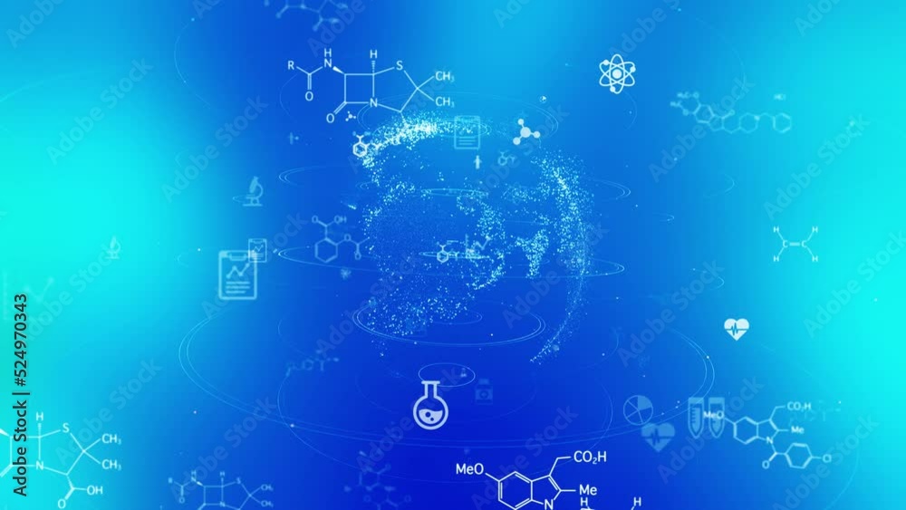 Science technology concept. chemical formulas and icons in cyberspace. Science technology concept. chemical formulas and icons in cyberspace.