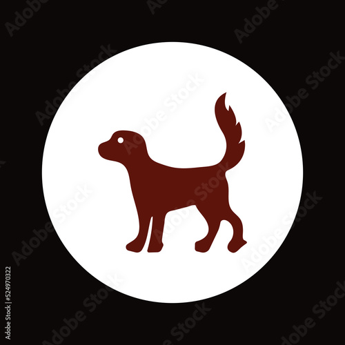 Red dog circle vector logo 