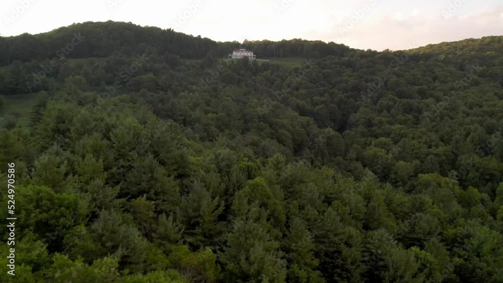 aerial over treetops push into the moses cone manor house aerial over treetops push into the moses cone manor house