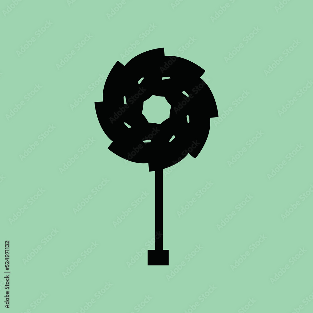 Obraz premium Black flower nature vector logo 