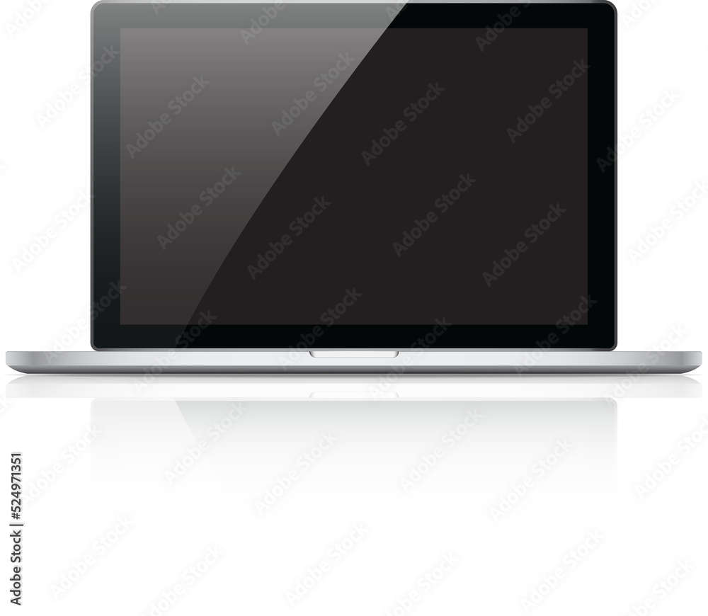 Modern glossy laptop isolated. Modern glossy laptop isolated.