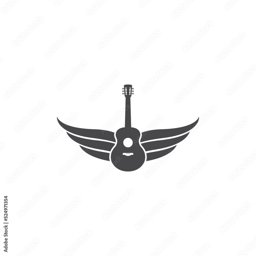 Guitar logo template vector icon illustration Guitar logo template vector icon illustration