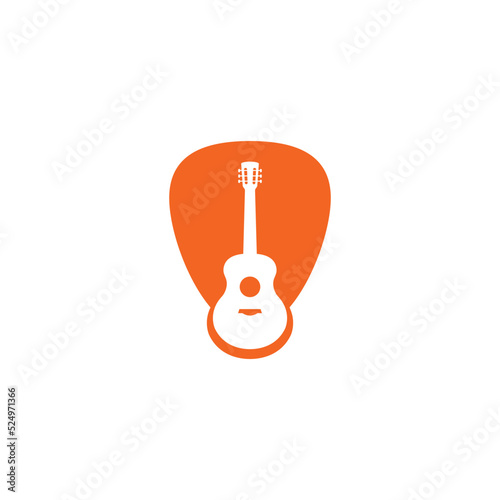 Guitar logo template vector icon illustration