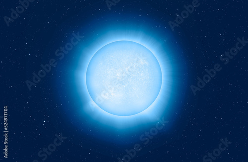 Fototapeta Naklejka Na Ścianę i Meble -  Our star with magnetic storms. Plasma flash on the surface of a our star with lot of stars 