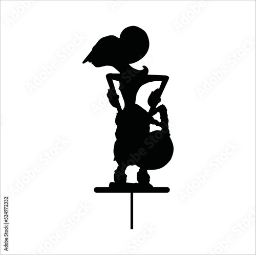 wayang indonesian arts culture icon  illustration line art vector design