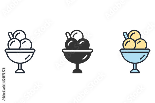 sundae icons symbol vector elements for infographic web