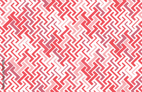 Abstract geometric pattern with stripes, lines. Seamless vector background. White and pink, red ornament. Simple lattice graphic design
