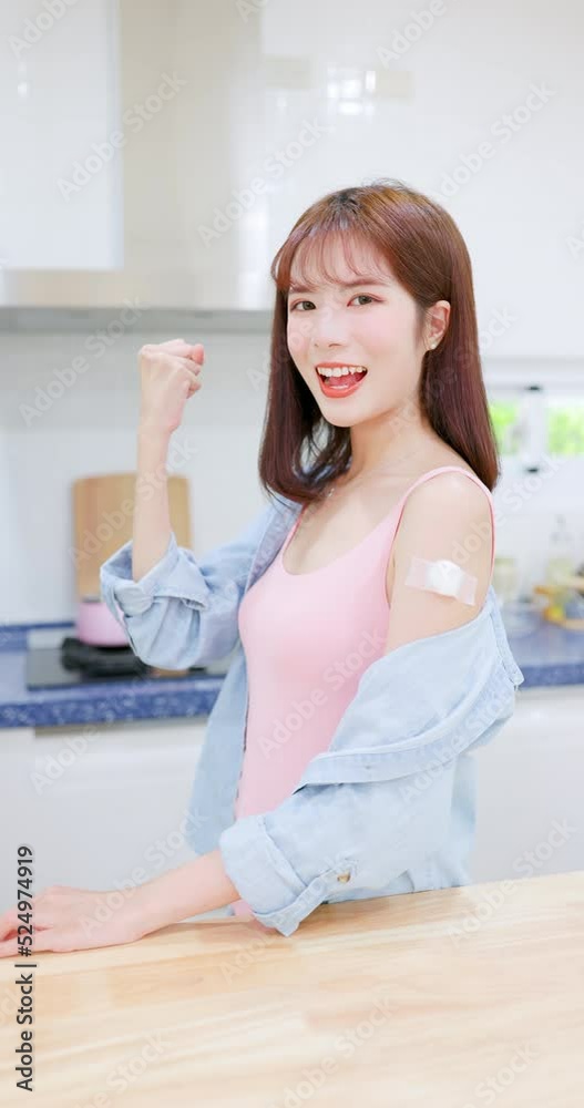 woman has inject vaccine woman has inject vaccine