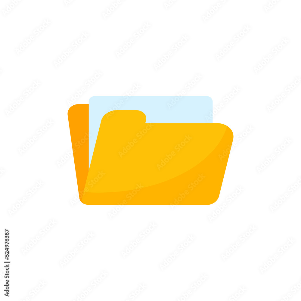 Yellow folders for organizing documents. sorting large amounts of data