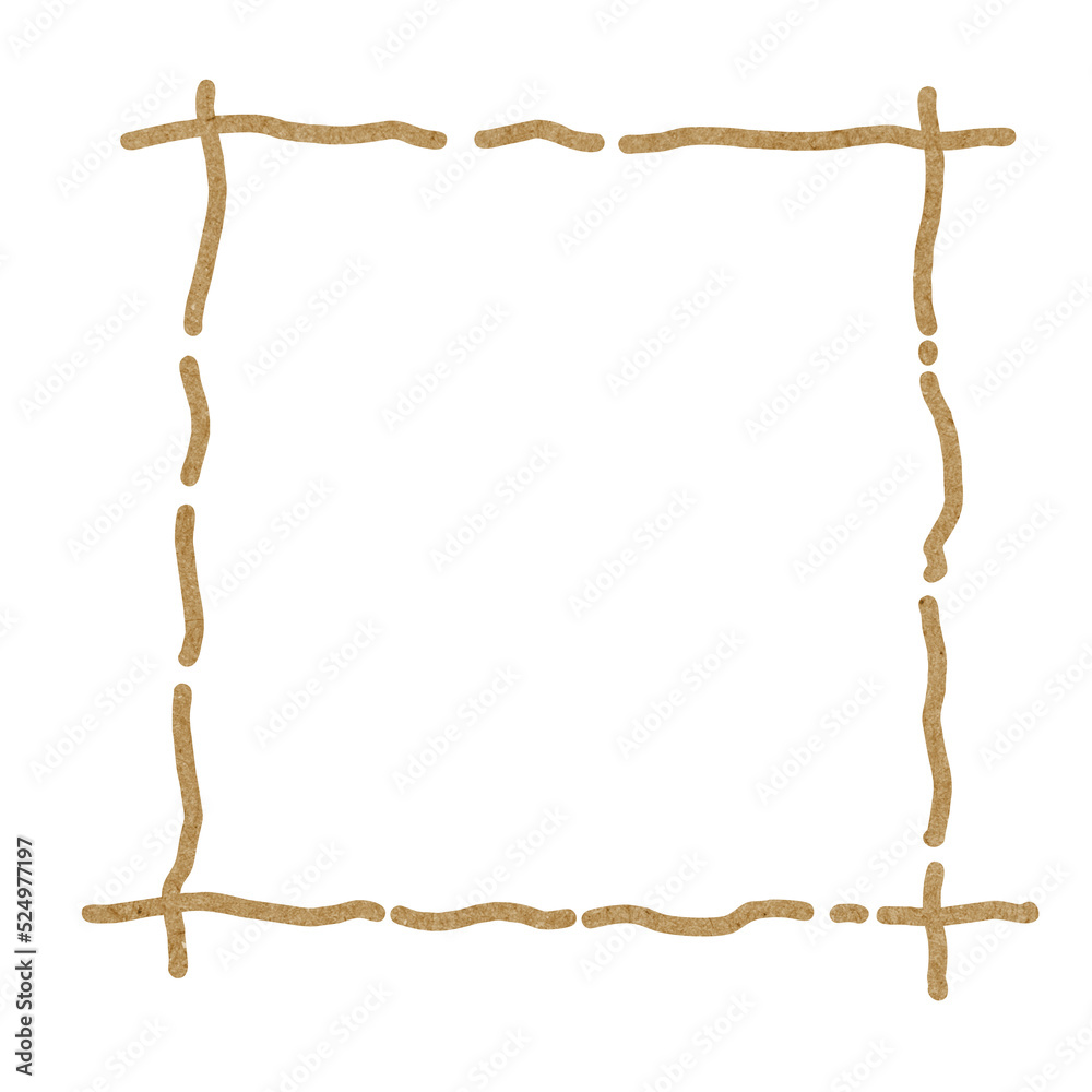 Brown paper texture square frame. Cut out png. Brown paper texture square frame. Cut out png.