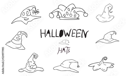 Cute witch wizard or witch hat  Halloween party decor design