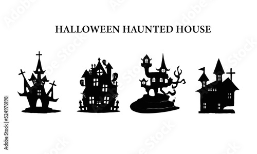 Halloween haunted houses or spooky castle