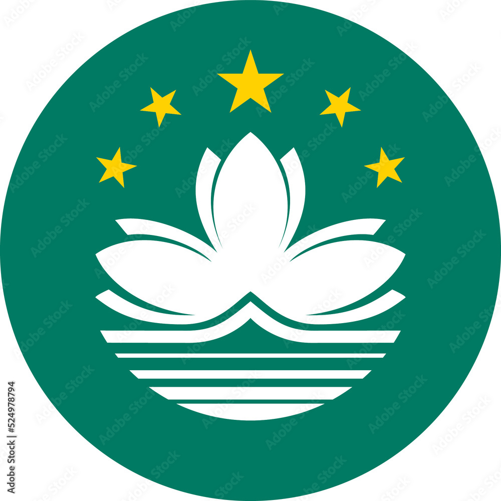 Circle flag vector of Macau Circle flag vector of Macau