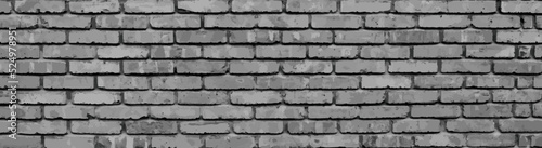 Panorama of Modern black brick wall texture for background