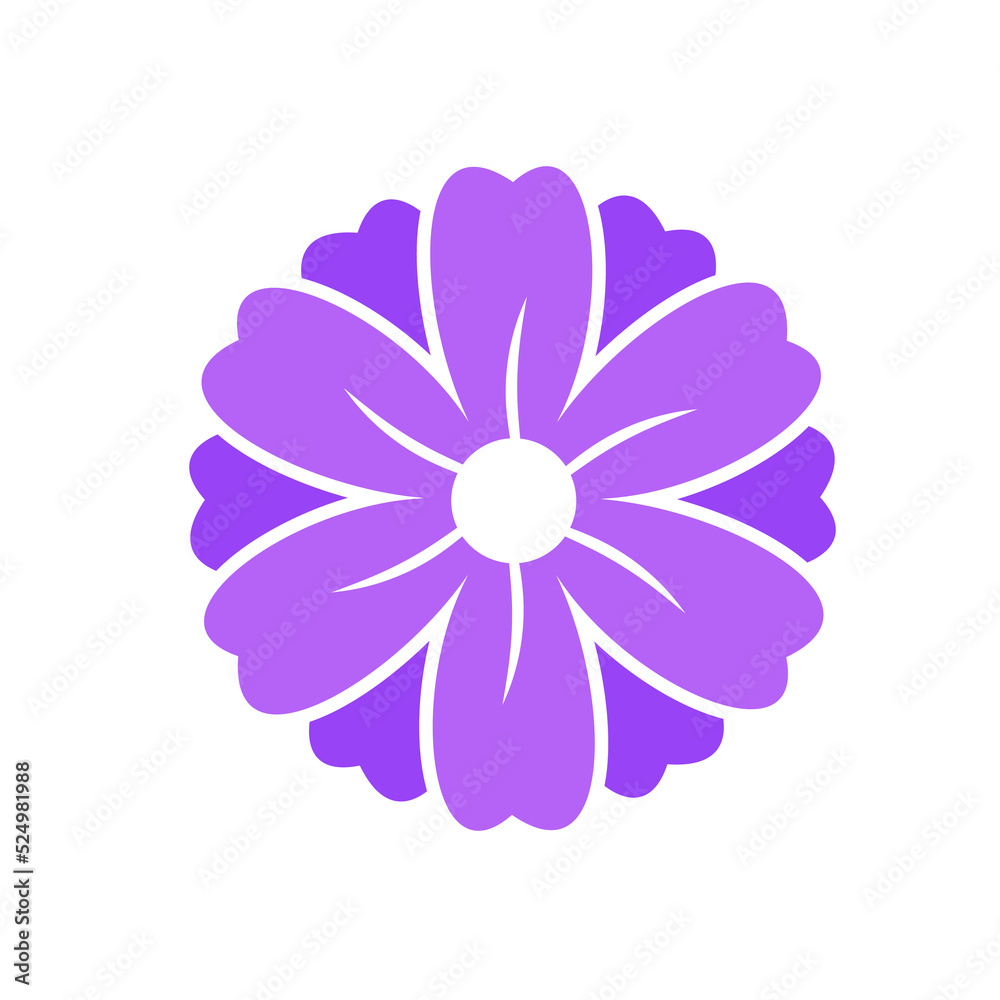Blooming flower silhouette vector. Simple flowers for a beautiful decoration Blooming flower silhouette vector. Simple flowers for a beautiful decoration