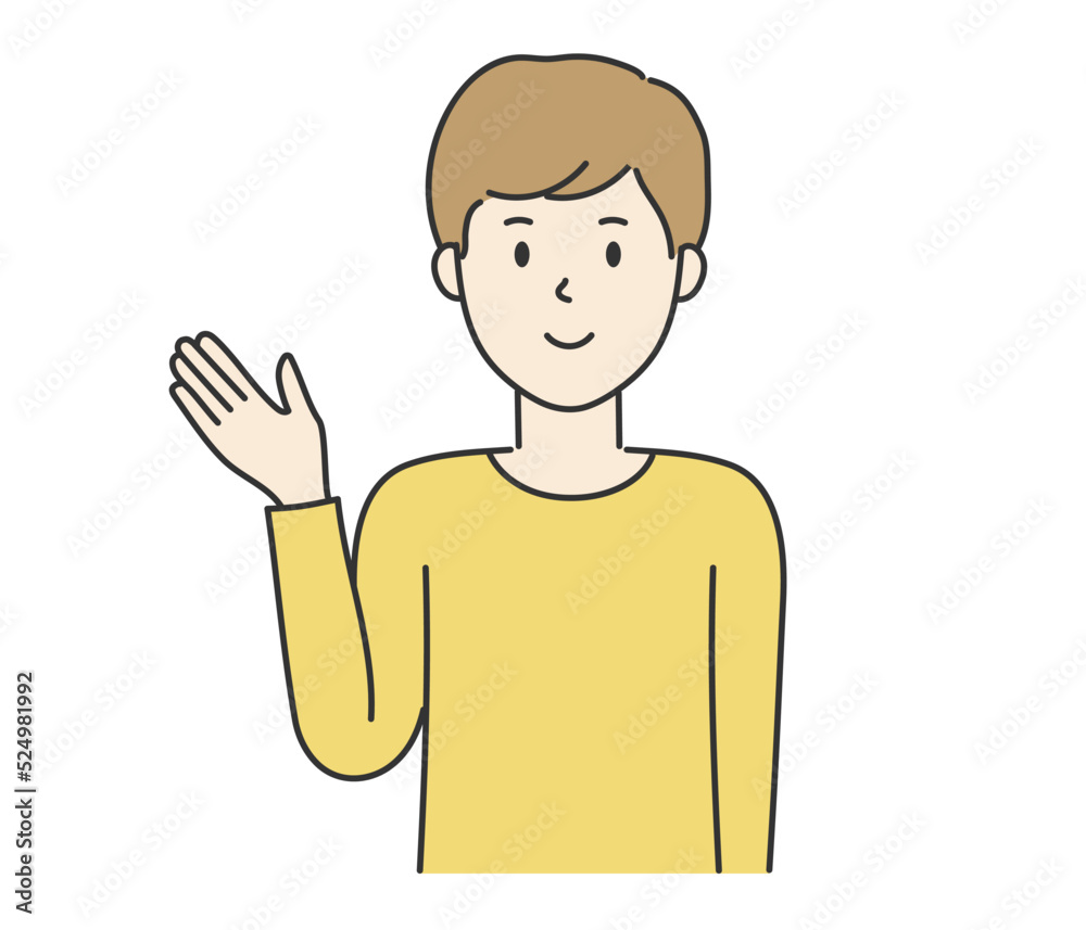 Man giving the explanation,  vector illustration