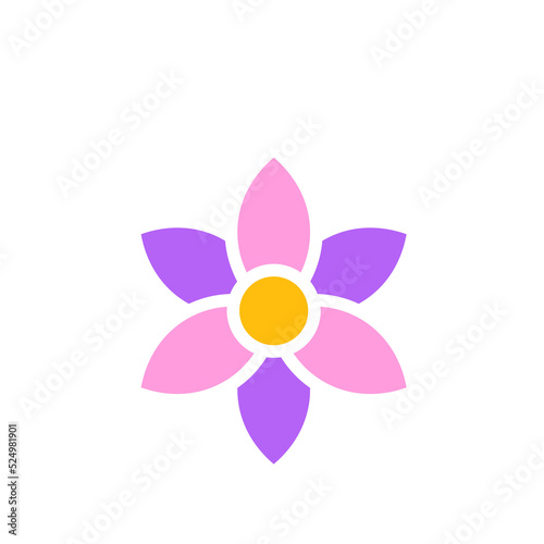 Blooming flower silhouette vector. Simple flowers for a beautiful decoration