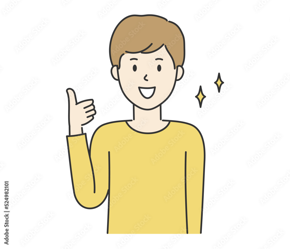 Man showing thumbs up sign, vector illustration Man showing thumbs up sign, vector illustration