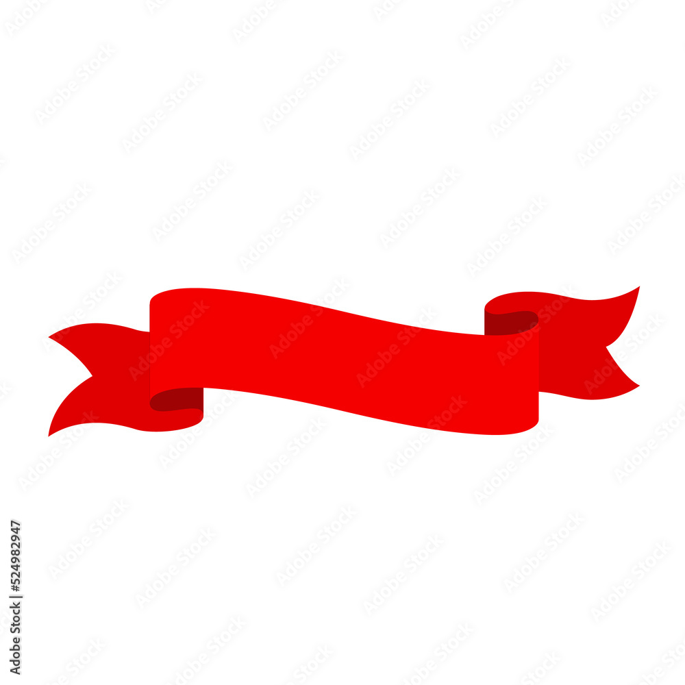 Vector red ribbon banner set. Flat red ribbon for promotion, discount label in product sales. Vector red ribbon banner set. Flat red ribbon for promotion, discount label in product sales.