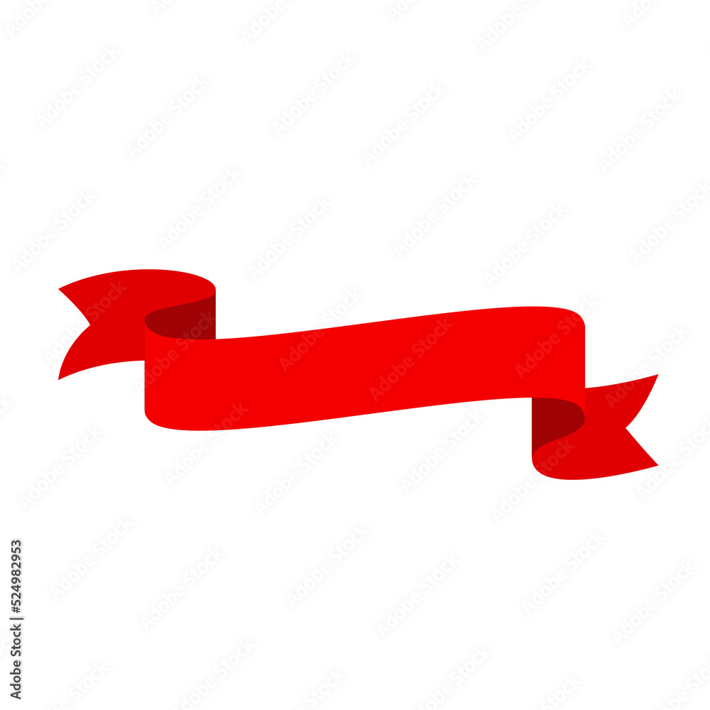 Vector red ribbon banner set. Flat red ribbon for promotion, discount label in product sales. Vector red ribbon banner set. Flat red ribbon for promotion, discount label in product sales.