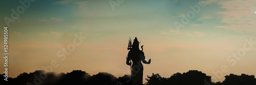 beautiful sculpture of lord shiva at haridwar.