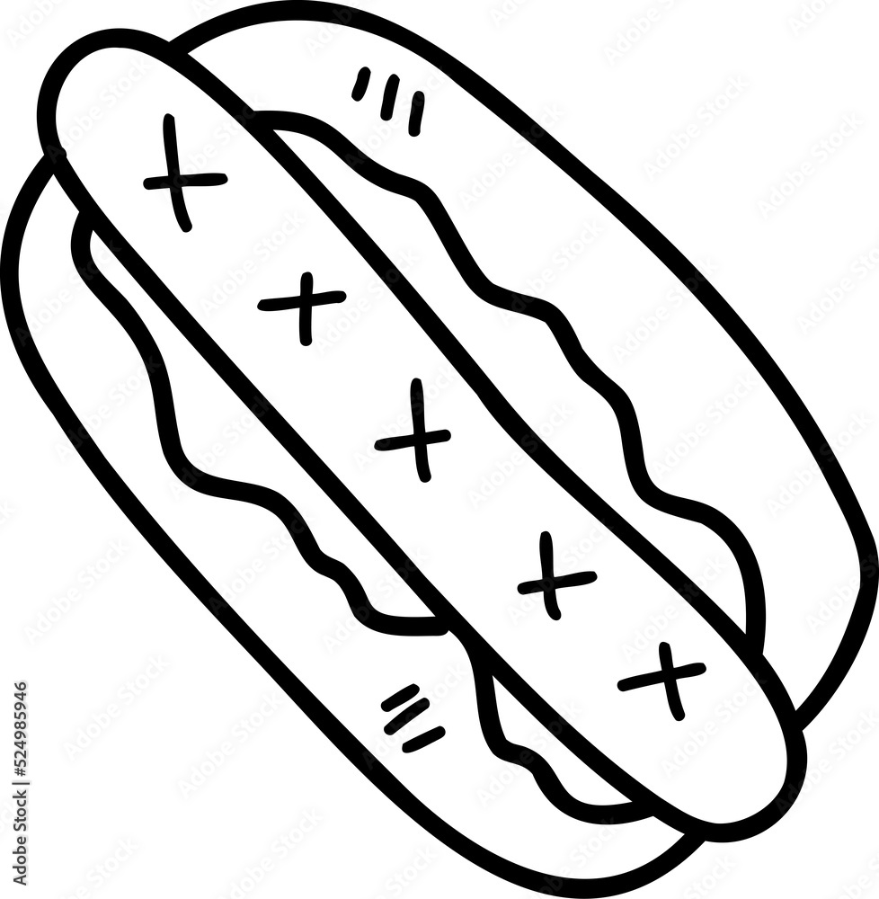 food doodle illustration on transparent background