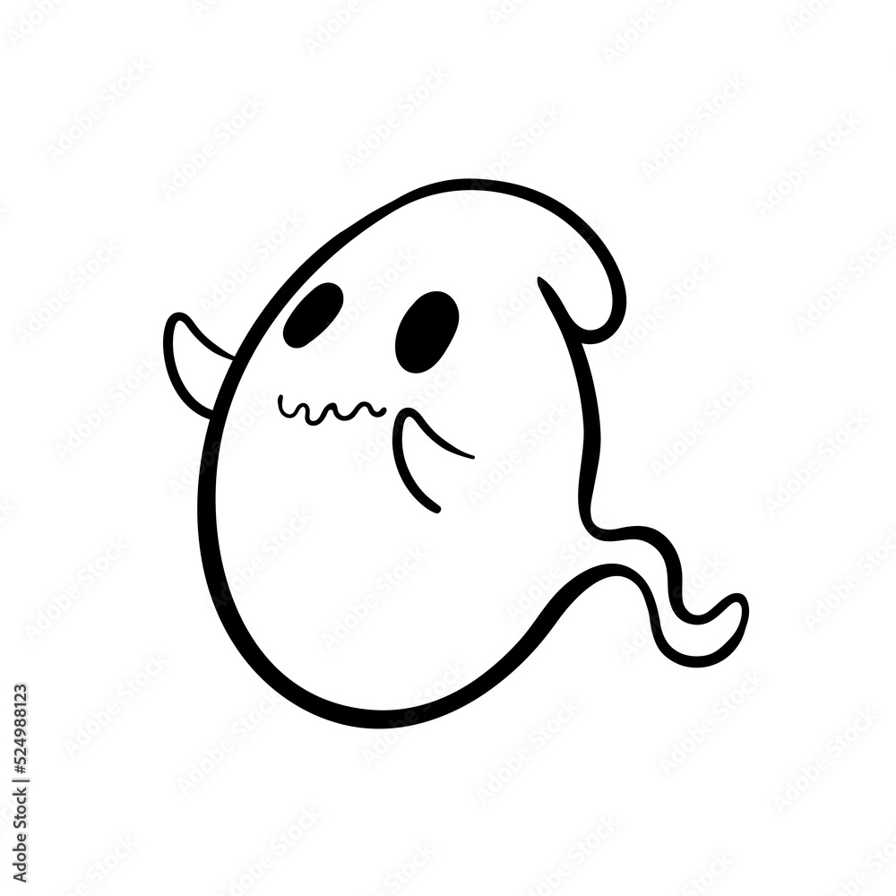 A cartoon white evil ghost that has fun haunting people on Halloween.