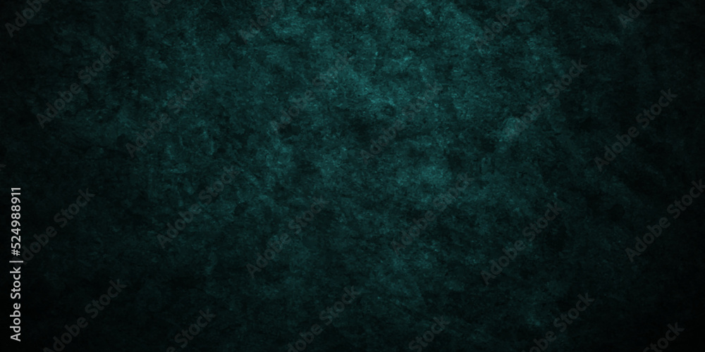 Backdrop vintage green stone grunge concrete cement blackboard chalkboard wall floor texture. Black anthracite dark green grunge old texture panorama backdrop background.